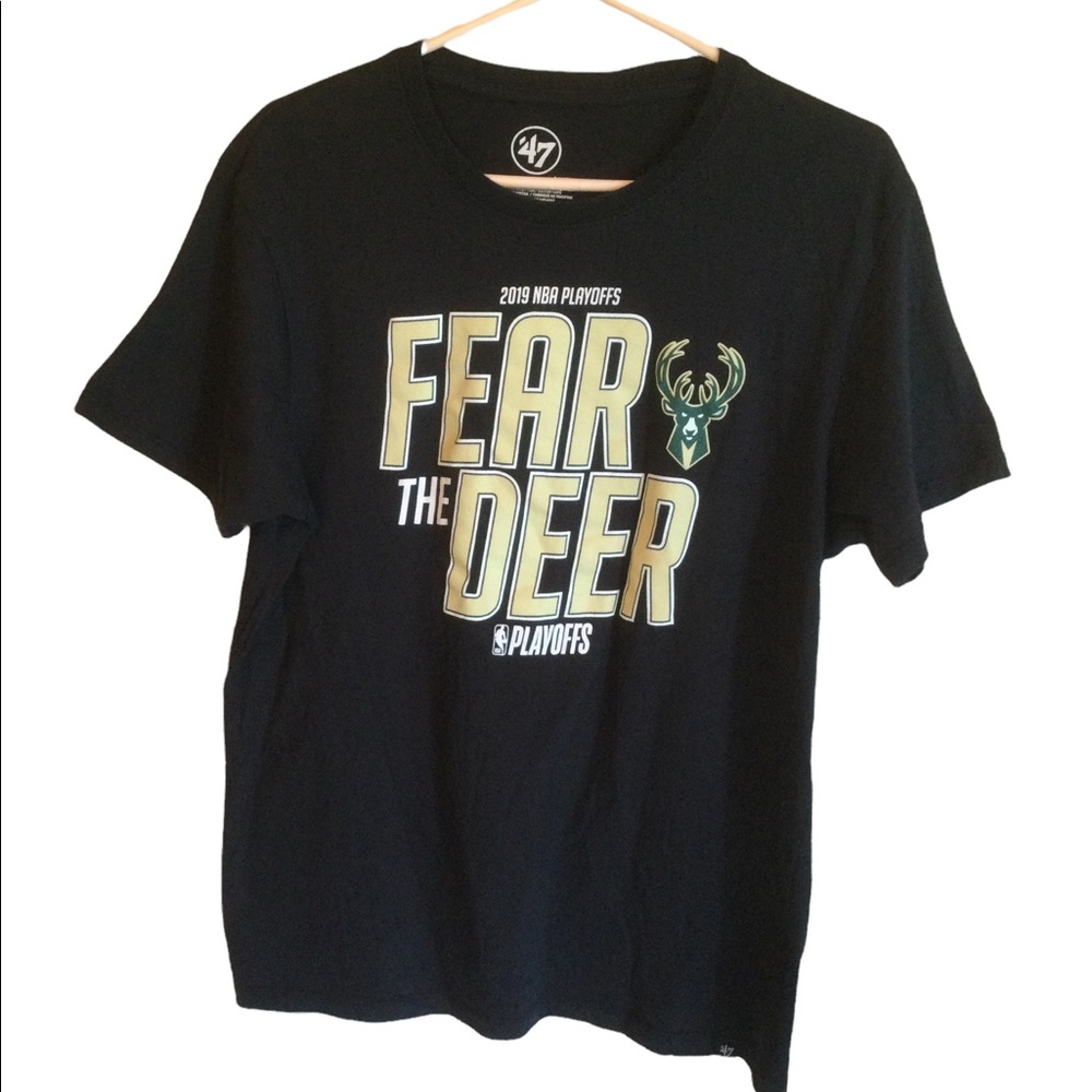 ‘47 Fear The Deer 2019 NBA Playoffs Black Tee Shirt.